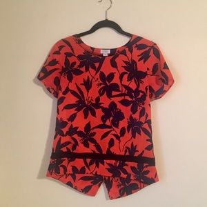 Navy and orange JCrew top